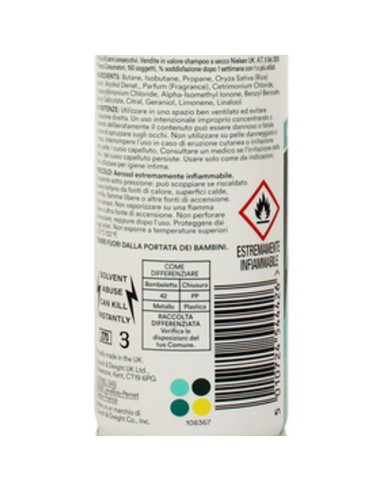 bellery shampoo secco spray 200ml - original - classic fresh: tuttocasashop.live: igiene e cura della persona