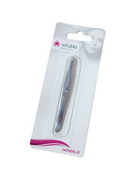 setablu pinze per ciglia con punta obliqua - color argento: tuttocasashop.live: igiene e cura della persona