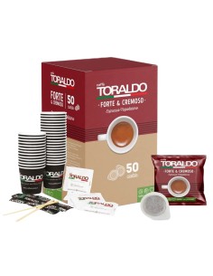 toraldo forte e cremoso caffe' kit 50 cialde + bicchieri palette e zucchero: tuttocasashop.live: altro - bazar
