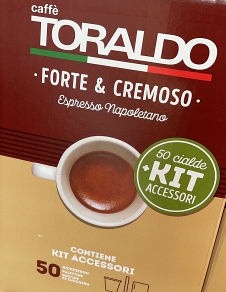 toraldo forte e cremoso caffe' kit 50 cialde + bicchieri palette e zucchero: tuttocasashop.live: altro - bazar