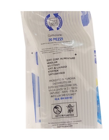 very well 20 forchette riutilizzabili in plastica 17cm - bianche: tuttocasashop.live: carta & monouso