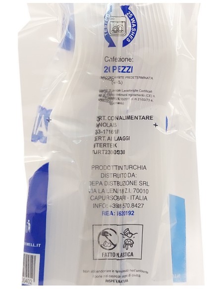 very well 20 cucchiai riutilizzabili in plastica 17cm - bianchi: tuttocasashop.live: carta & monouso