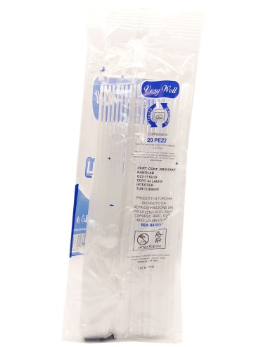 very well 20 coltelli riutilizzabili in plastica 17cm - bianchi: tuttocasashop.live: carta & monouso