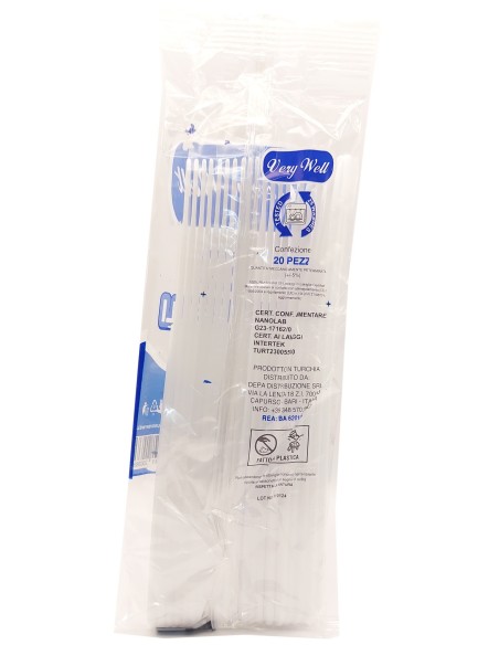 very well 20 coltelli riutilizzabili in plastica 17cm - bianchi: tuttocasashop.live: carta & monouso