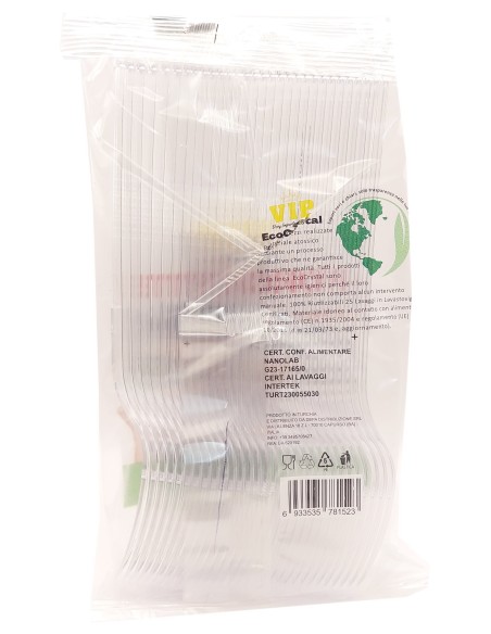 vip 30 forchette riutilizzabili in plastica 17cm - trasparenti - ecocrystal: tuttocasashop.live: carta & monouso
