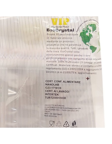 vip 30 cucchiaini riutilizzabili in plastica 12cm - trasparenti - ecocrystal: tuttocasashop.live: carta & monouso