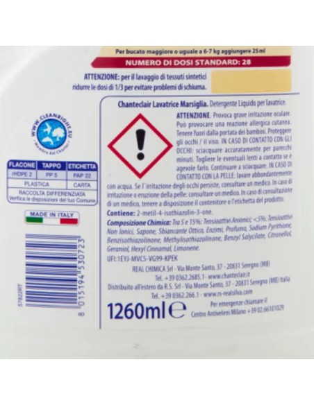 chanteclair detersivo lavatrice - 28 lavaggi 1260ml - marsiglia: tuttocasashop.live: prodotti per bucato e tessuti