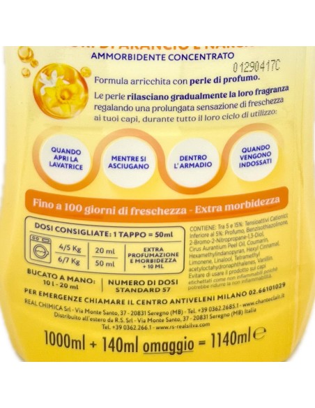 chanteclair ammorbidente concentrato - 57 lavaggi 1140 ml - arancia narciso: tuttocasashop.live: prodotti per bucato e tessuti