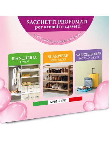 sweet home 3 sacchetti profumati per armadi e cassetti 45gg - gocce di seta: tuttocasashop.live: prodotti per bucato e tessuti