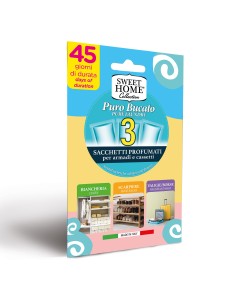 sweet home 3 sacchetti profumati per armadi e cassetti 45gg - puro bucato: tuttocasashop.live: prodotti per bucato e tessuti