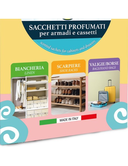 sweet home 3 sacchetti profumati per armadi e cassetti 45gg - puro bucato: tuttocasashop.live: prodotti per bucato e tessuti