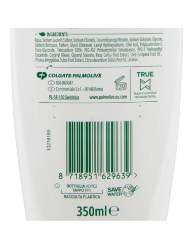 palmolive naturals bagnoschiuma 350ml - oliva verde e latte idratante: tuttocasashop.live: igiene e cura della persona