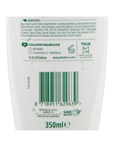 palmolive naturals bagnoschiuma 350ml - oliva verde e latte idratante: tuttocasashop.live: igiene e cura della persona