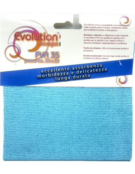 evolution microjet pva35 - panno microfibra in pva - 35x35cm - celeste: tuttocasashop.live: pulizia e cura della casa