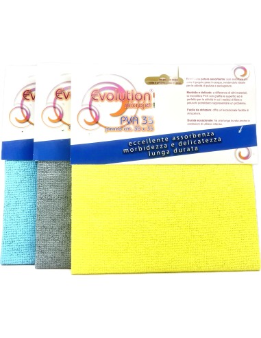 evolution microjet pva35 - panno microfibra in pva - 35x35cm - celeste: tuttocasashop.live: pulizia e cura della casa