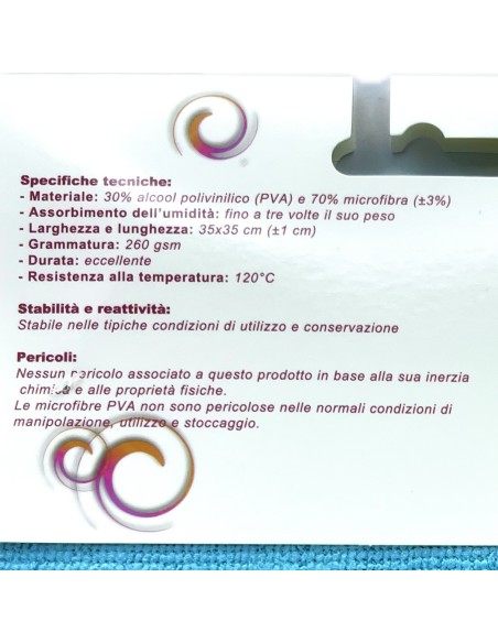evolution microjet pva35 - panno microfibra in pva - 35x35cm - celeste: tuttocasashop.live: pulizia e cura della casa