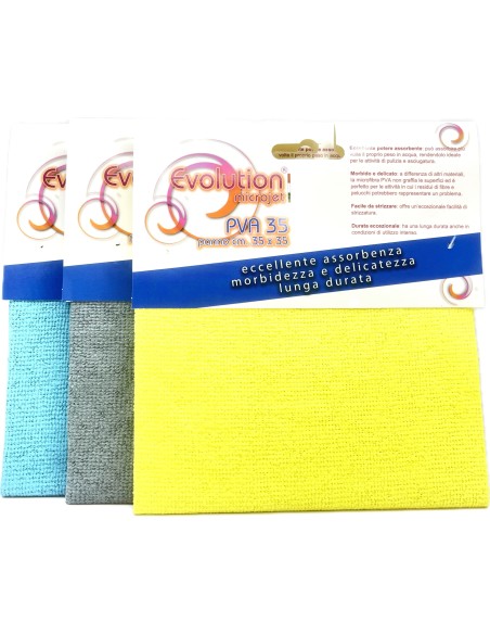 evolution microjet pva35 - panno microfibra in pva - 35x35cm - giallo: tuttocasashop.live: pulizia e cura della casa
