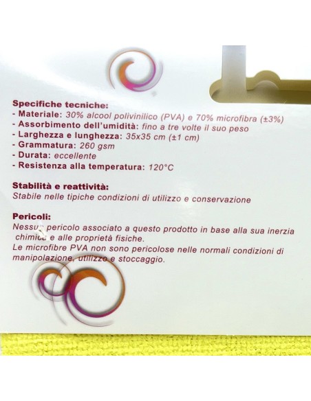 evolution microjet pva35 - panno microfibra in pva - 35x35cm - giallo: tuttocasashop.live: pulizia e cura della casa