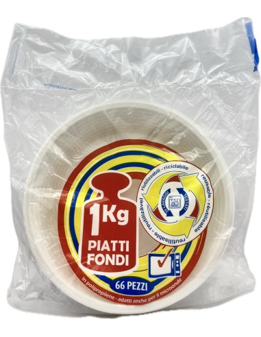 salento 66 piatti monouso plastica extra rigidi diametro 22cm - 1kg - fondi: tuttocasashop.live: carta & monouso