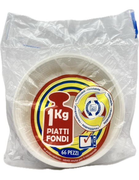 salento 66 piatti monouso plastica extra rigidi diametro 22cm - 1kg - fondi: tuttocasashop.live: carta & monouso