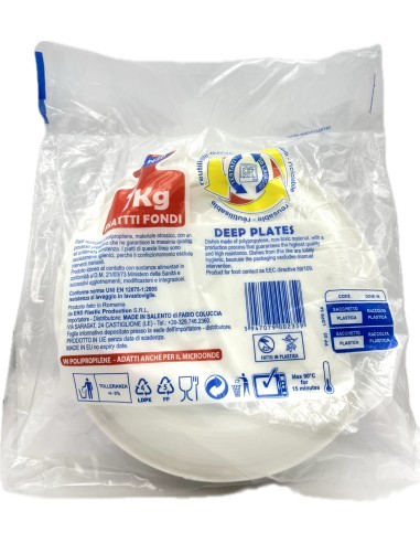 salento 66 piatti monouso plastica extra rigidi diametro 22cm - 1kg - fondi: tuttocasashop.live: carta & monouso