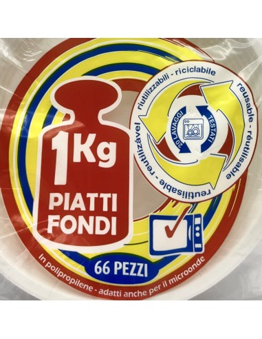 salento 66 piatti monouso plastica extra rigidi diametro 22cm - 1kg - fondi: tuttocasashop.live: carta & monouso