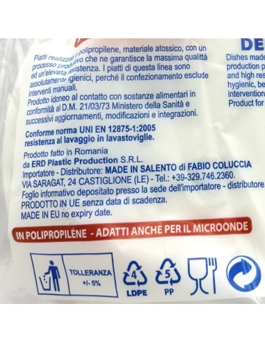 salento 66 piatti monouso plastica extra rigidi diametro 22cm - 1kg - fondi: tuttocasashop.live: carta & monouso