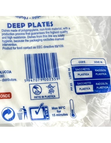 salento 66 piatti monouso plastica extra rigidi diametro 22cm - 1kg - fondi: tuttocasashop.live: carta & monouso