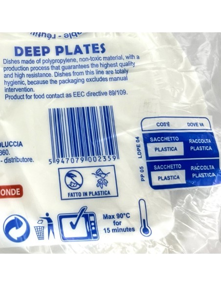 salento 66 piatti monouso plastica extra rigidi diametro 22cm - 1kg - fondi: tuttocasashop.live: carta & monouso