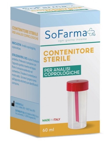 sofarma contenitore sterile per analisi coprologiche - 60ml - feci: tuttocasashop.live: igiene e cura della persona