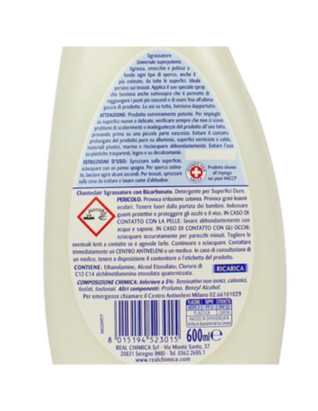 chanteclair sgrassatore universale spray 600ml - ricarica - bicarbonato: tuttocasashop.live: pulizia e cura della casa