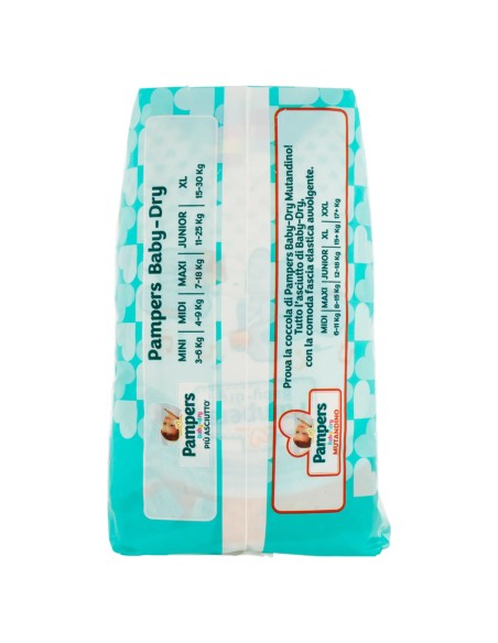 pampers pannolini baby-dry - taglia 3 midi 4-9kg - 20 pezzi: tuttocasashop.live: igiene e cura della persona