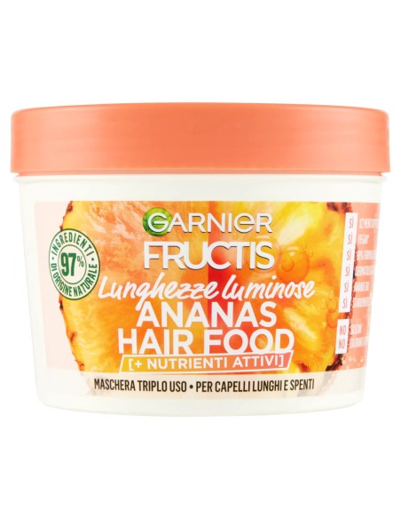 fructis hair food maschera capelli 390ml - ananas - lunghezze luminose: tuttocasashop.live: igiene e cura della persona