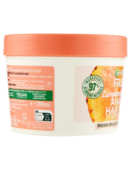 fructis hair food maschera capelli 390ml - ananas - lunghezze luminose: tuttocasashop.live: igiene e cura della persona