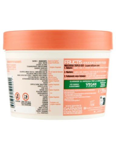 fructis hair food maschera capelli 390ml - ananas - lunghezze luminose: tuttocasashop.live: igiene e cura della persona