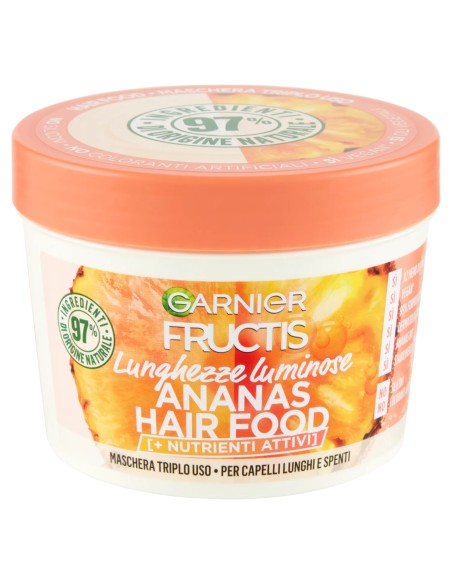 fructis hair food maschera capelli 390ml - ananas - lunghezze luminose: tuttocasashop.live: igiene e cura della persona