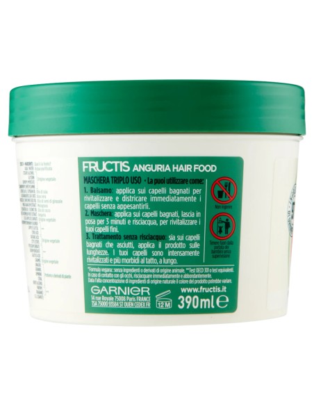 fructis hair food maschera capelli 390ml - anguria - rivitalizzante: tuttocasashop.live: igiene e cura della persona