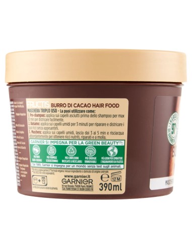 fructis hair food maschera capelli 390ml - burro di cacao - rigenera ricci: tuttocasashop.live: igiene e cura della persona