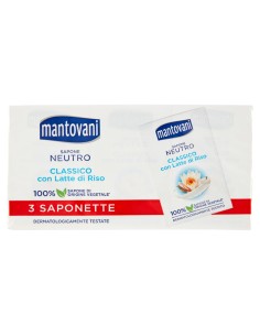 mantovani sapone neutro classico con latte di riso - 3 saponette da 90g: tuttocasashop.live: igiene e cura della persona