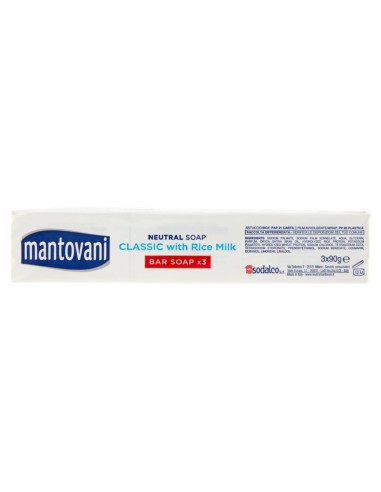 mantovani sapone neutro classico con latte di riso - 3 saponette da 90g: tuttocasashop.live: igiene e cura della persona