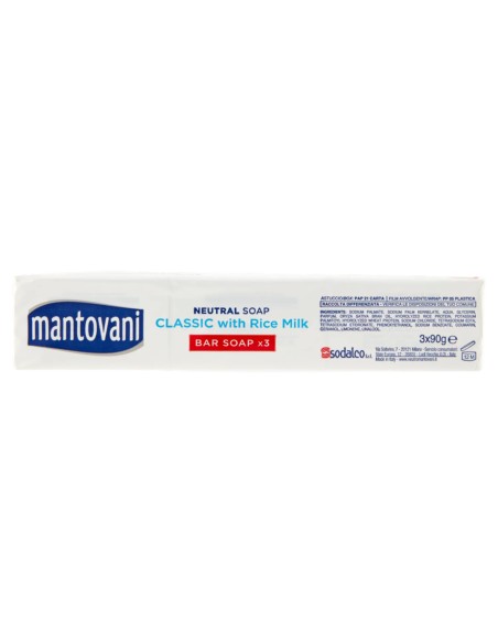 mantovani sapone neutro classico con latte di riso - 3 saponette da 90g: tuttocasashop.live: igiene e cura della persona