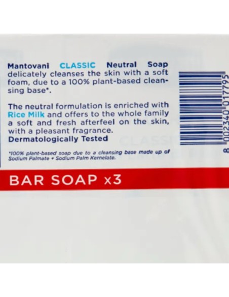 mantovani sapone neutro classico con latte di riso - 3 saponette da 90g: tuttocasashop.live: igiene e cura della persona
