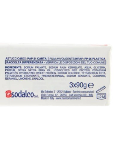 mantovani sapone neutro classico con latte di riso - 3 saponette da 90g: tuttocasashop.live: igiene e cura della persona