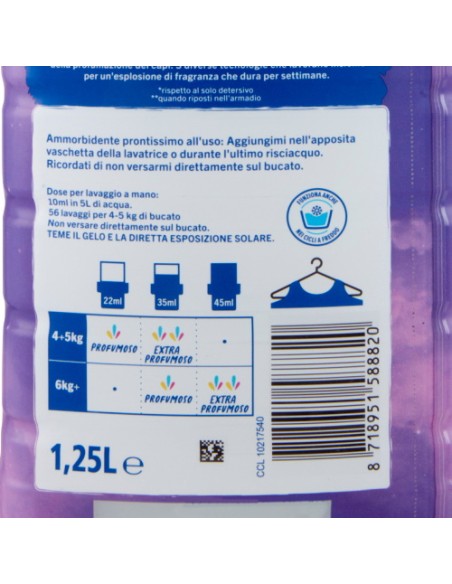 fabuloso ammorbidente per bucato - 56 lavaggi 1250ml - magnolia e lavanda: tuttocasashop.live: prodotti per bucato e tessuti