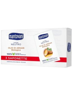 mantovani sapone neutro con oli di argan biologico - 3 saponette da 90g: tuttocasashop.live: igiene e cura della persona