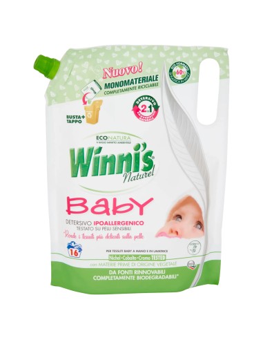 winni's baby detersivo ipoallergenico - 16 lavaggi - 800ml - ecoricarica: tuttocasashop.live: prodotti per bucato e tessuti