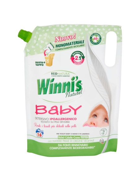 winni's baby detersivo ipoallergenico - 16 lavaggi - 800ml - ecoricarica: tuttocasashop.live: prodotti per bucato e tessuti