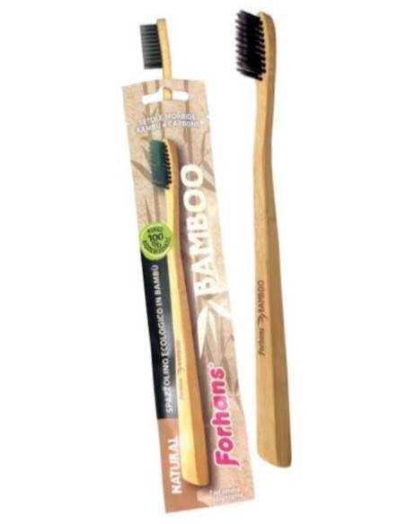 forhans spazzolino bamboo con setole al carbone - colore naturale: tuttocasashop.live: igiene e cura della persona