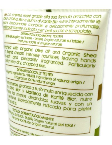 naturaverde bio crema mani - 75ml - olio d'oliva - emolliente vellutante: tuttocasashop.live: igiene e cura della persona