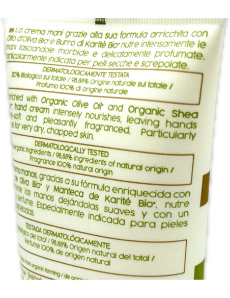 naturaverde bio crema mani - 75ml - olio d'oliva - emolliente vellutante: tuttocasashop.live: igiene e cura della persona